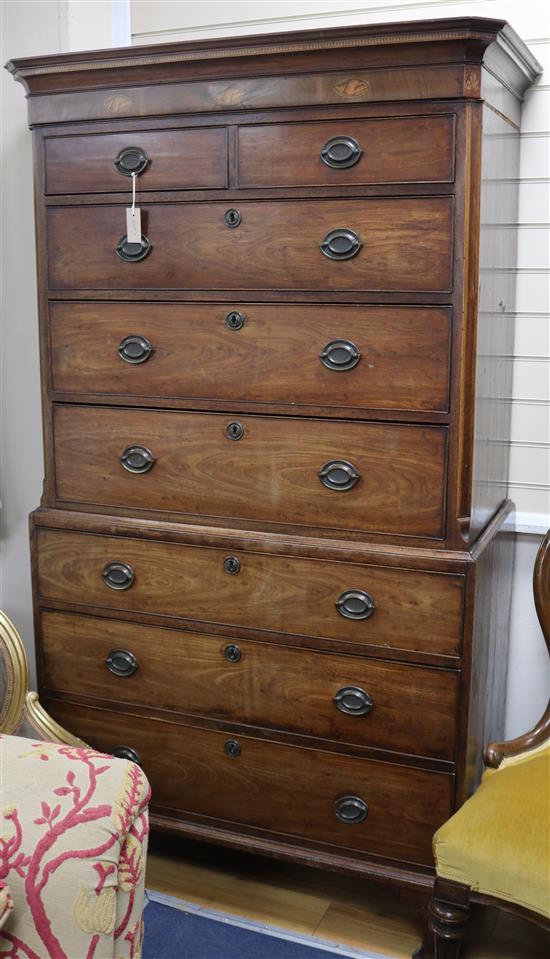 A George III mahogany chest on chest W.107cm